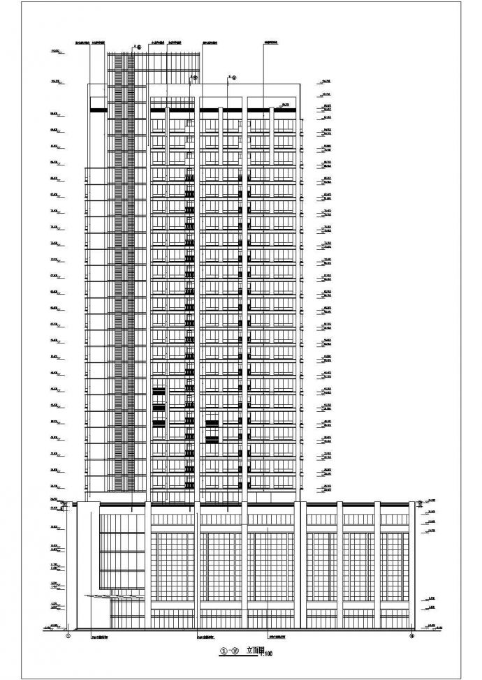 某地高层商业办公综合大厦建筑设计图_图1