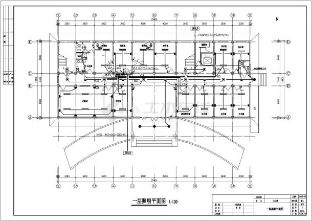 某六层框架式结构办公楼电气施工设计cad全图-图二