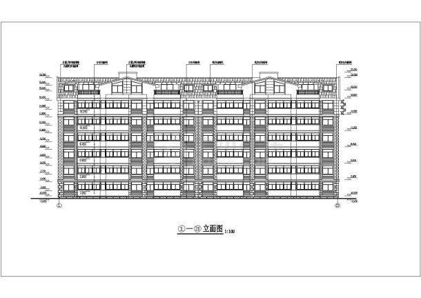 某地六层商业贸易综合楼建筑设计图-图一