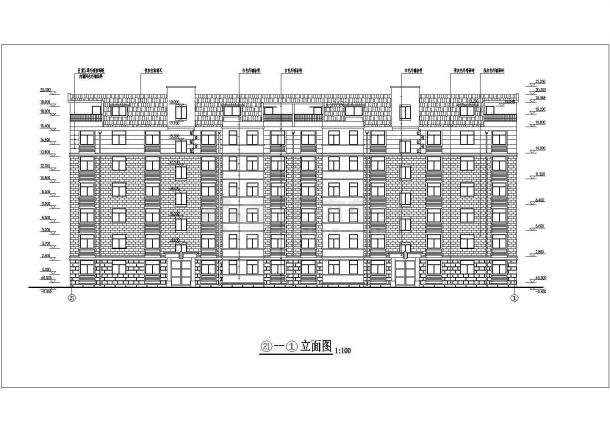 某地六层商业贸易综合楼建筑设计图-图二