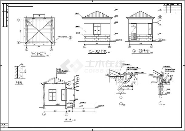 安徽某水泥厂100t汽车衡和值班室建筑结构方案图-图二