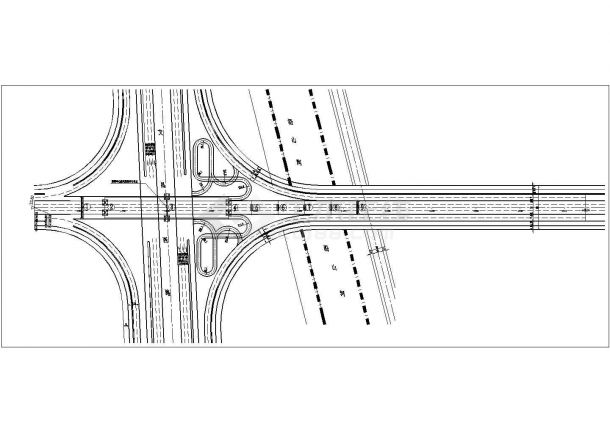 某140m跨公路立交自锚式悬索桥设计图-图一