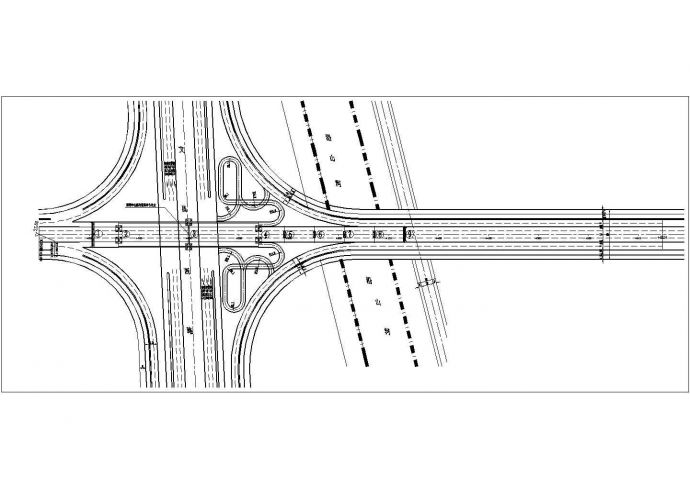某140m跨公路立交自锚式悬索桥设计图_图1