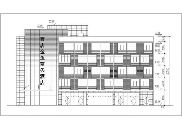 某地五层框架结构酒店建筑设计施工方案（现代风格）_图1