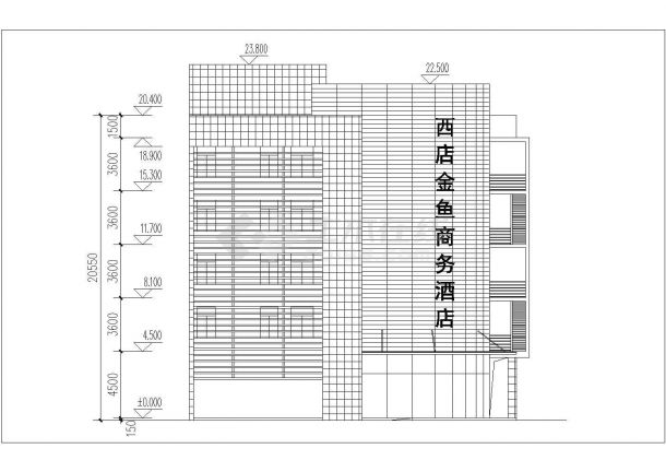 某地五层框架结构酒店建筑设计施工方案（现代风格）-图二