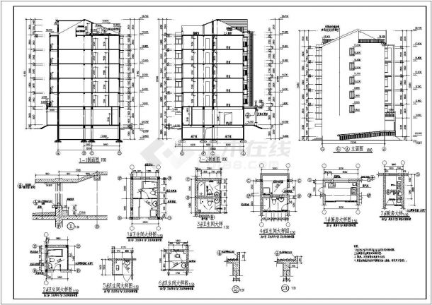 某地砖混结构六层住宅楼建筑施工图-图二