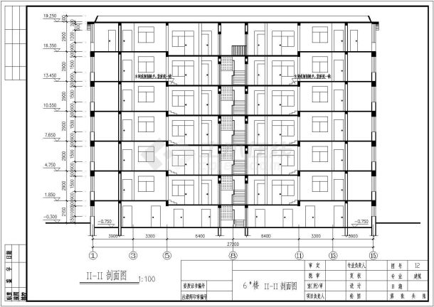 某地七层框架结构住宅建筑设计施工图-图二