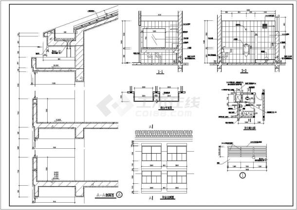 某学校学生宿舍楼建筑CAD设计图纸-图二