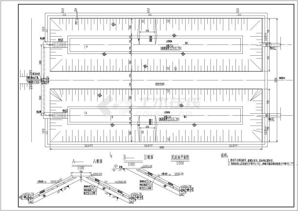技施阶段污水处理厂沉淀池结构钢筋图-图二