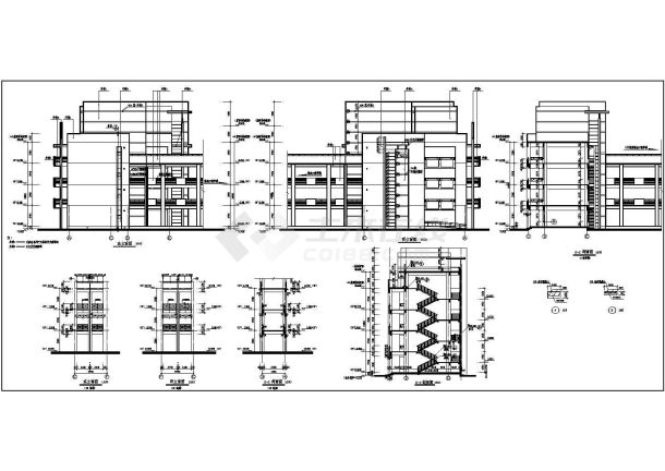 西安某大学四层框架结构教学楼建筑设计方案图-图二