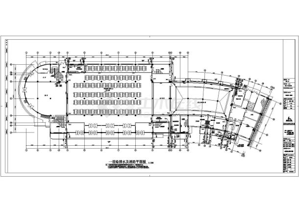 泽州一中四层学生餐厅、洗理楼给排水施工图-图一