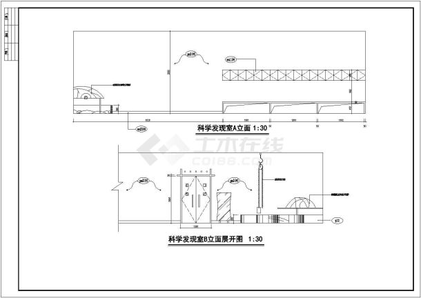 某地区某幼儿园室内装修cad设计施工方案图-图一