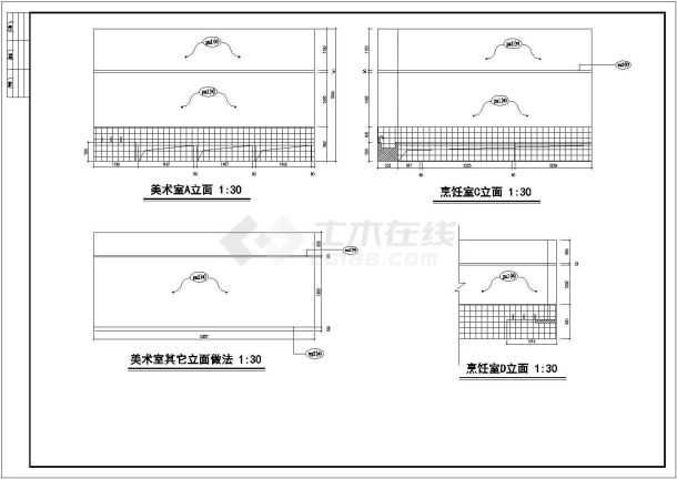 某地区某幼儿园室内装修cad设计施工方案图-图二