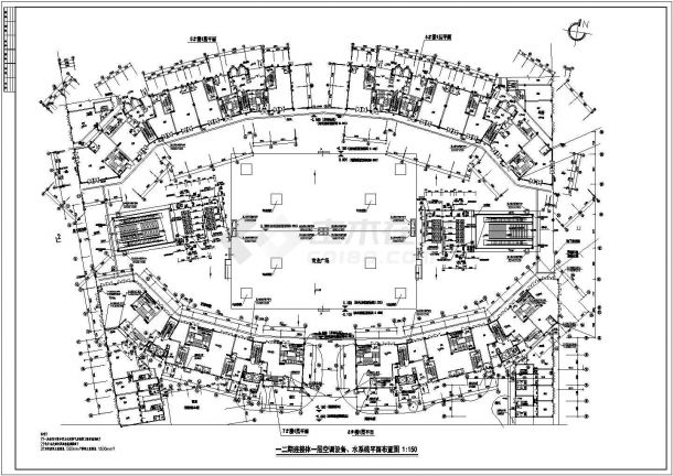 福建某地下商场cad空调设计图纸-图一