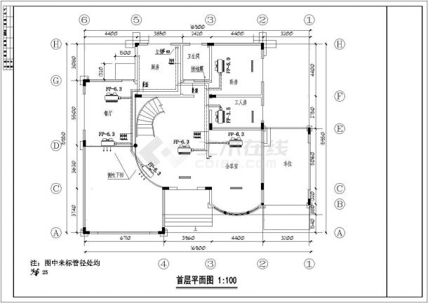 广东某山庄别墅空调cad施工详图-图二