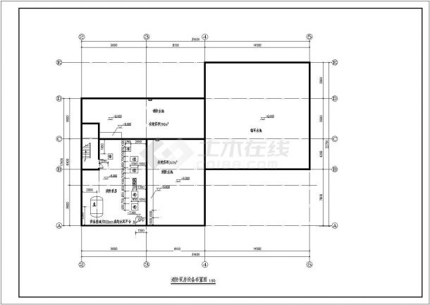 某小区高层框架结构消火栓泵房设计图-图二