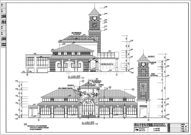 某学校两层框架结构综合办公楼建筑设计施工图-图二