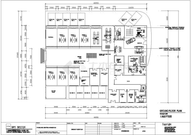 保时捷汽车展厅建筑设计CAD施工图-图二