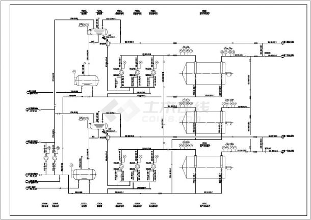 大型燃气导热油炉cad施工设计图-图一