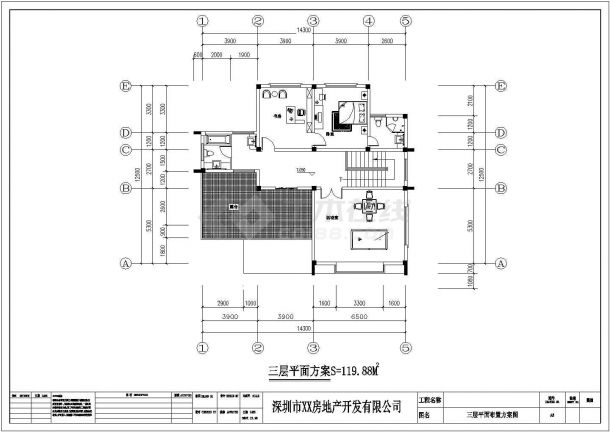 深圳某地三层私人别墅结构设计施工图-图一