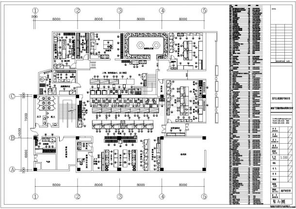 大型厨房平面图及电气图全套设计施工CAD图-图一