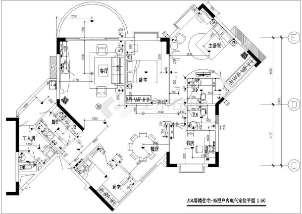 住宅大楼电气设计方案及施工全套CAD详图-图一