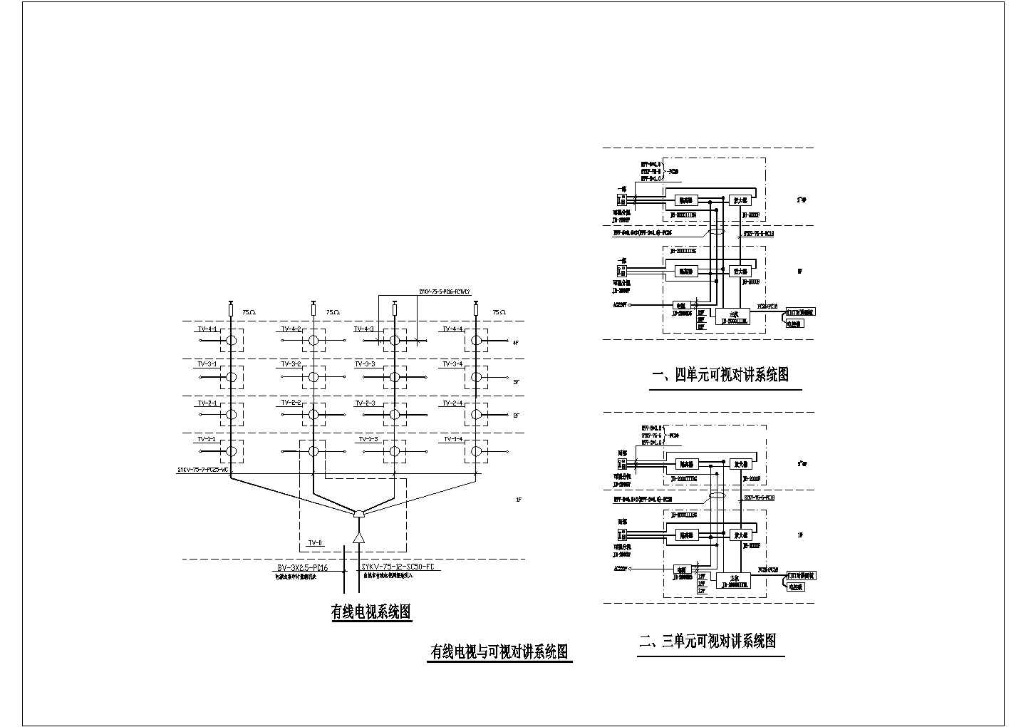 住宅电气施工方案及设计全套CAD图纸