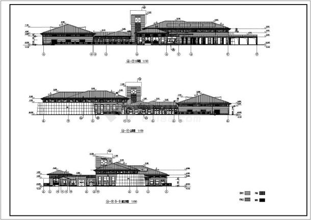 【广州】某框架结构高级会所建筑方案设计图-图一
