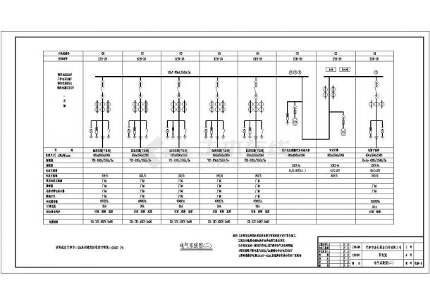 10kv变电室二次系统电气设计方案全套CAD图纸-图二