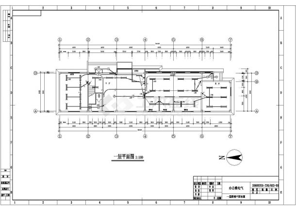 某地框架结构办公大楼电气设计cad施工图-图二