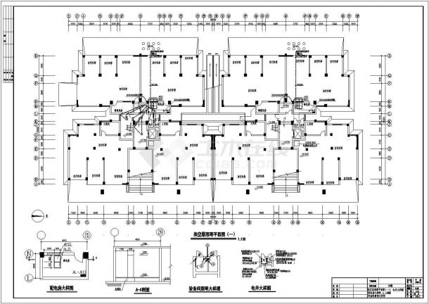 某地区小高层住宅电气施工CAD设计图纸-图一