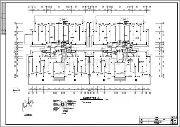 某地区小高层住宅电气施工CAD设计图纸-图二