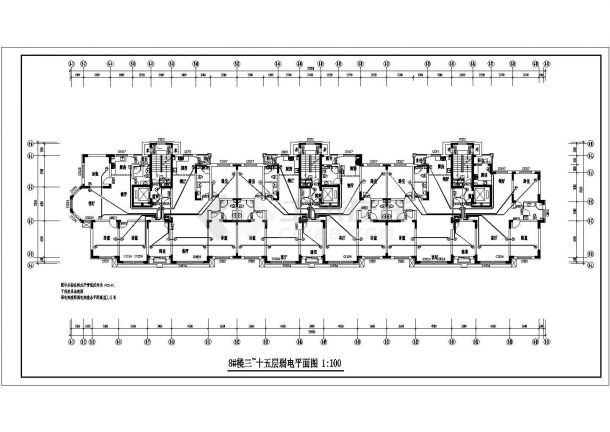 某地高层住宅楼房电气设计及CAD施工图-图一