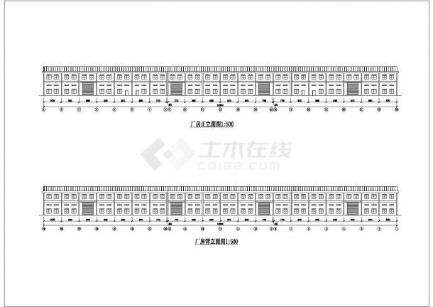 某公司新建两层工业厂房建筑设计CAD图-图一