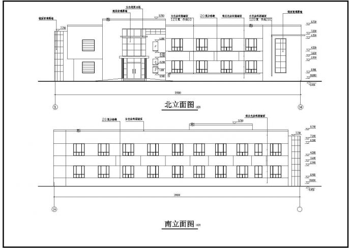 某工厂两层办公楼建筑设计施工CAD图_图1
