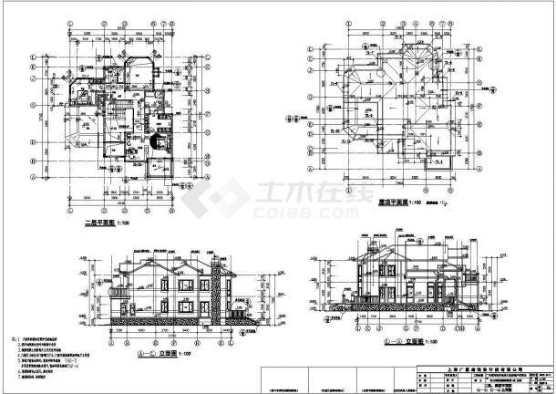 北美欧式别墅施工图-图二