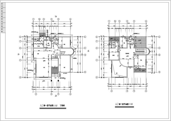 某地区四套经典的别墅建筑cad施工图_图1