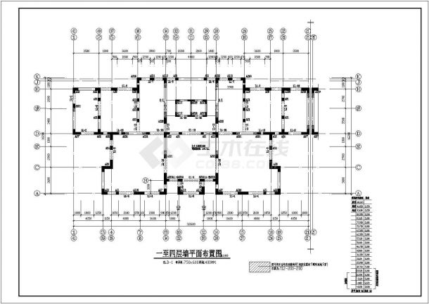 某纯剪力墙结构高层住宅cad设计施工工程图纸-图二