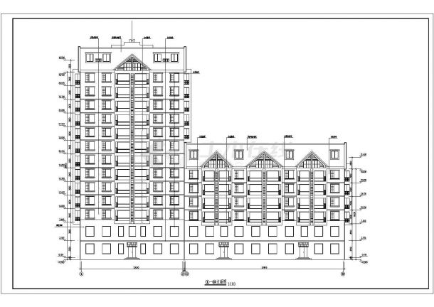 东北地区六层框架结构住宅建筑设计施工图-图一