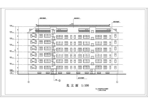 某地六层带阁楼砖混结构住宅楼建筑设计施工图-图一