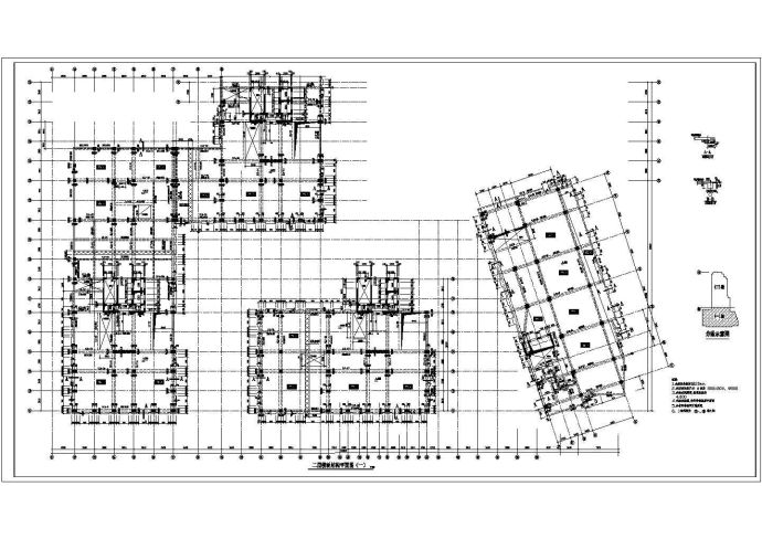 高层办公楼框架结构cad施工设计图纸_图1