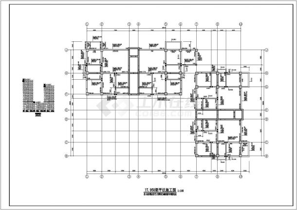 框架剪力墙结构商业综合楼建筑设计cad施工程图纸-图一