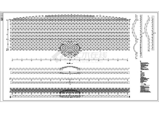 钢结构框架汽车城建筑设计CAD施工图-图二