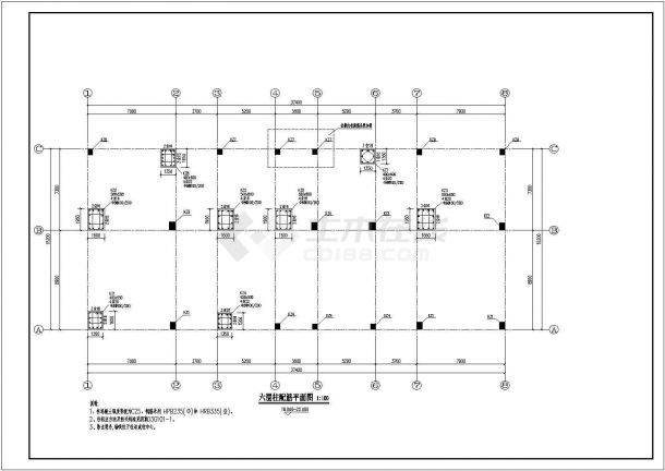 惠阳市某地六层框架结构宿舍楼结构施工图-图二