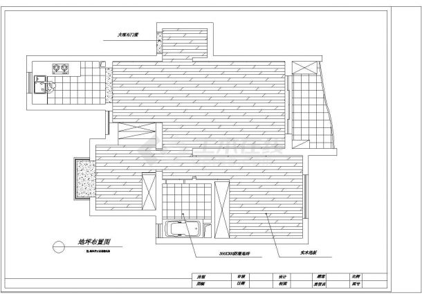 某住宅小区二室二厅室内设装修计施工图-图一