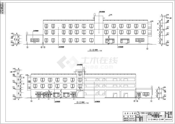 某地3层框架结构食堂带宿舍楼建筑施工图-图二