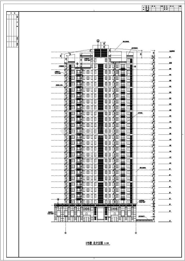 某地区风格某高层住宅楼施工cad详图-图一