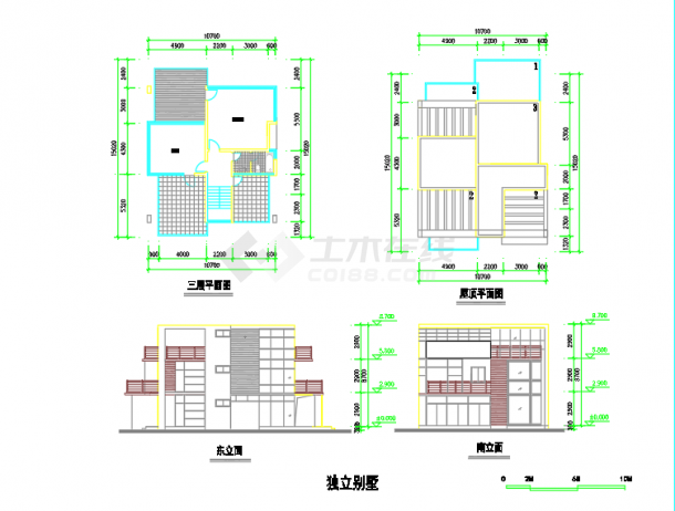 某地小区初期别墅选型建筑设计CAD图-图二