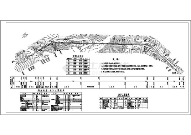 某处的水库输水隧洞施工图阶段的设计图纸-图一