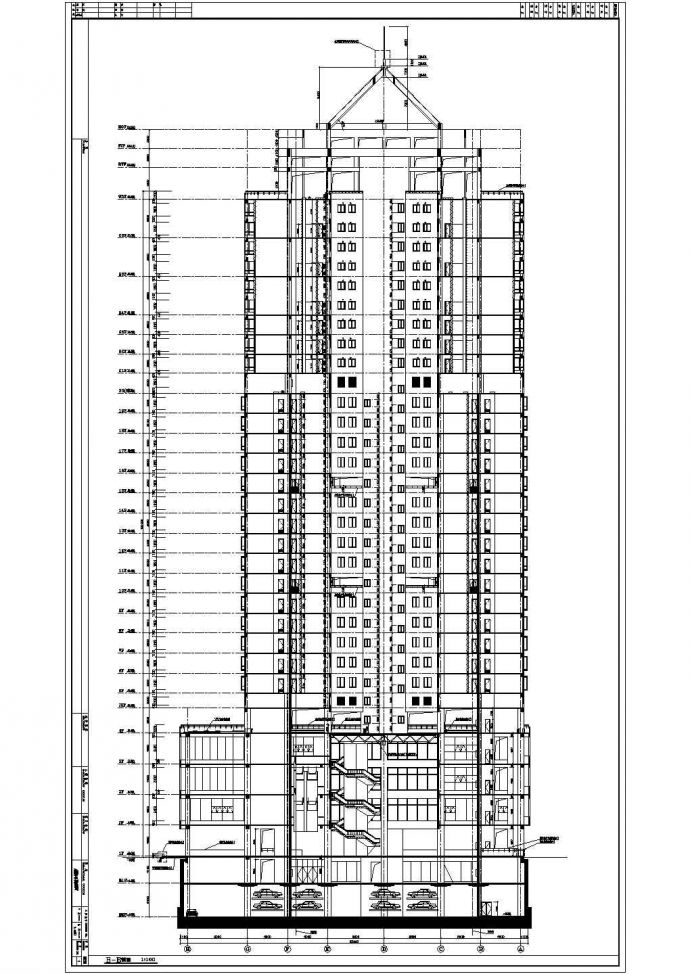 某地26层框剪结构商业综合楼建筑设计施工图_图1